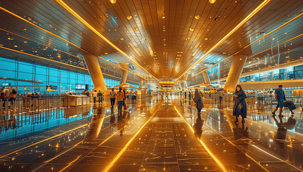 Ein Flughafengen Terminal wie zum Beispiel in Dubai. Hier Visum beantragen.