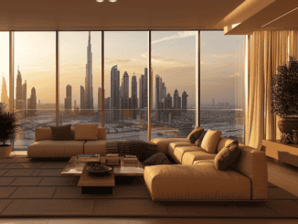 WUnderschönes stilvolles Apartement mit tollem blick über die Skyline von Dubai. Hier möchte man ungeachtet der Kosten in Dubai Leben.